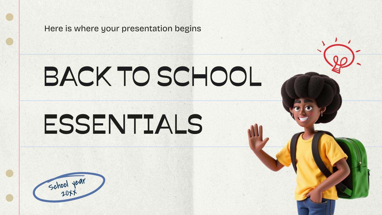 Back to School Essentials presentation template 