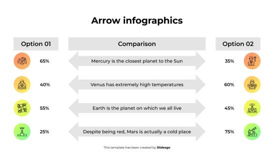 화살표 인포그래픽 프레젠테이션 템플릿