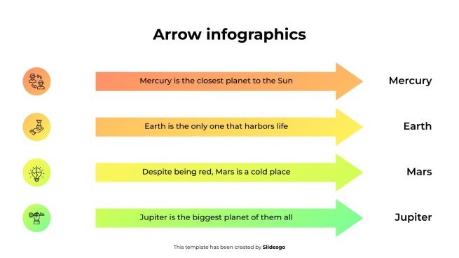 화살표 인포그래픽 프레젠테이션 템플릿
