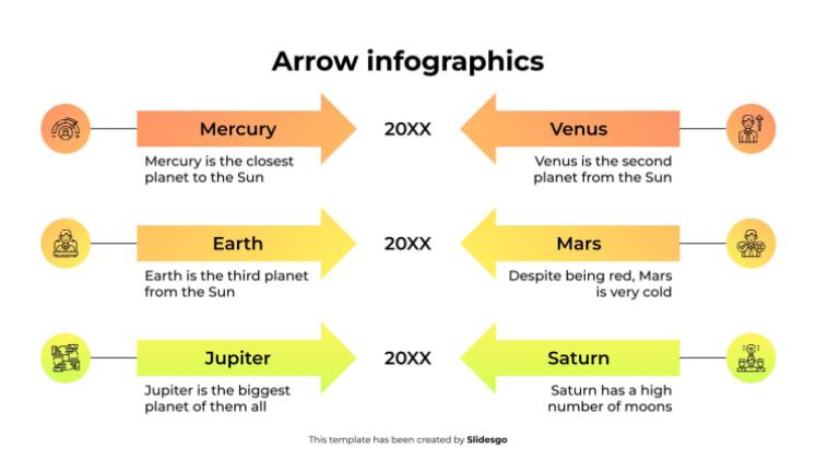 화살표 인포그래픽 프레젠테이션 템플릿