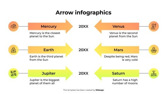 화살표 인포그래픽 프레젠테이션 템플릿
