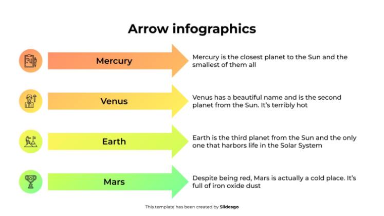 화살표 인포그래픽 프레젠테이션 템플릿