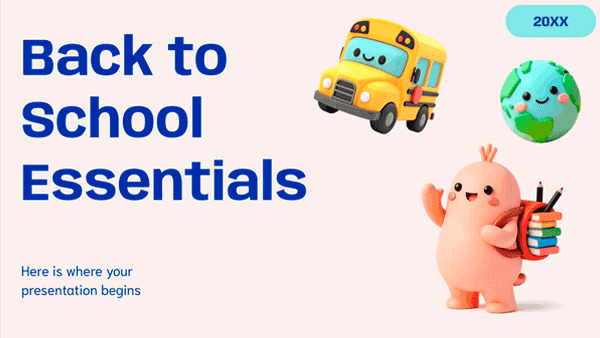 Back to School Essentials presentation template 