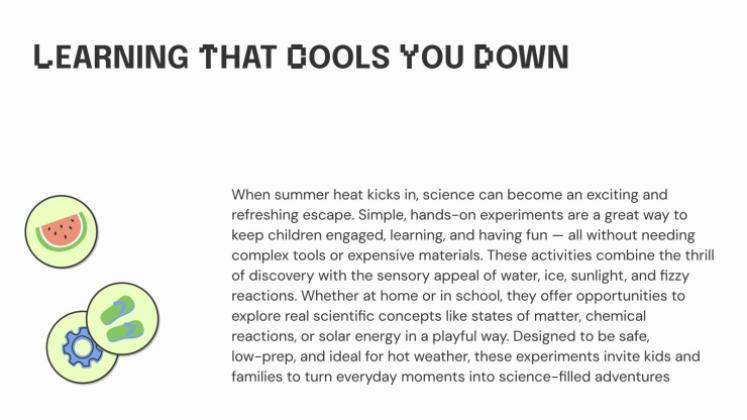 더운 날을 위한 과학 실험 프레젠테이션 템플릿