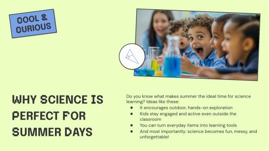 더운 날을 위한 과학 실험 프레젠테이션 템플릿