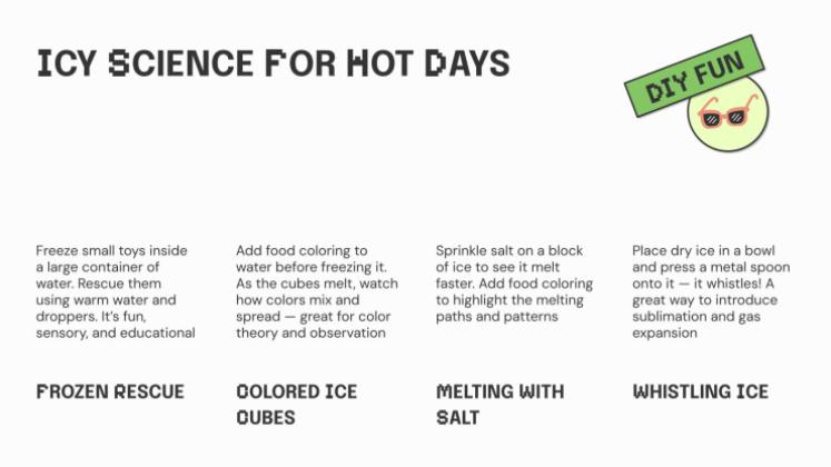 더운 날을 위한 과학 실험 프레젠테이션 템플릿