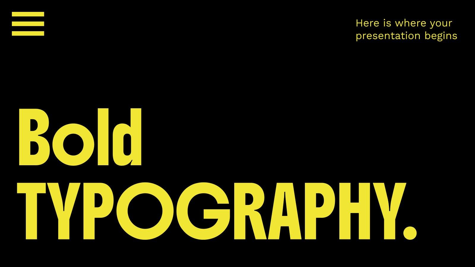 Bold Typography presentation template 