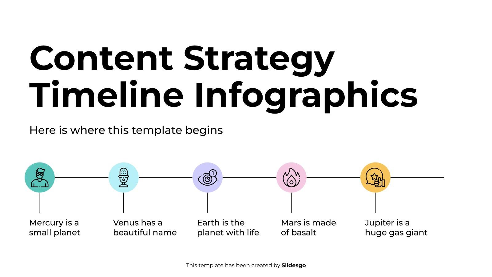 Content Strategy Timeline Infographics presentation template 