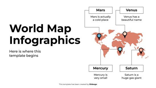 Modelo de apresentação Infográficos de mapa-múndi