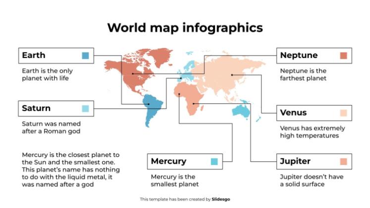 World Map Infographics presentation template 
