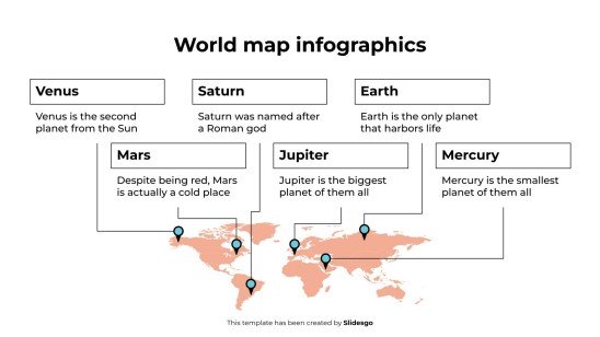 Modelo de apresentação Infográficos de mapa-múndi