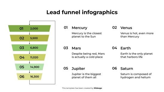 Infographies sur l'entonnoir de prospects Modèles de présentation