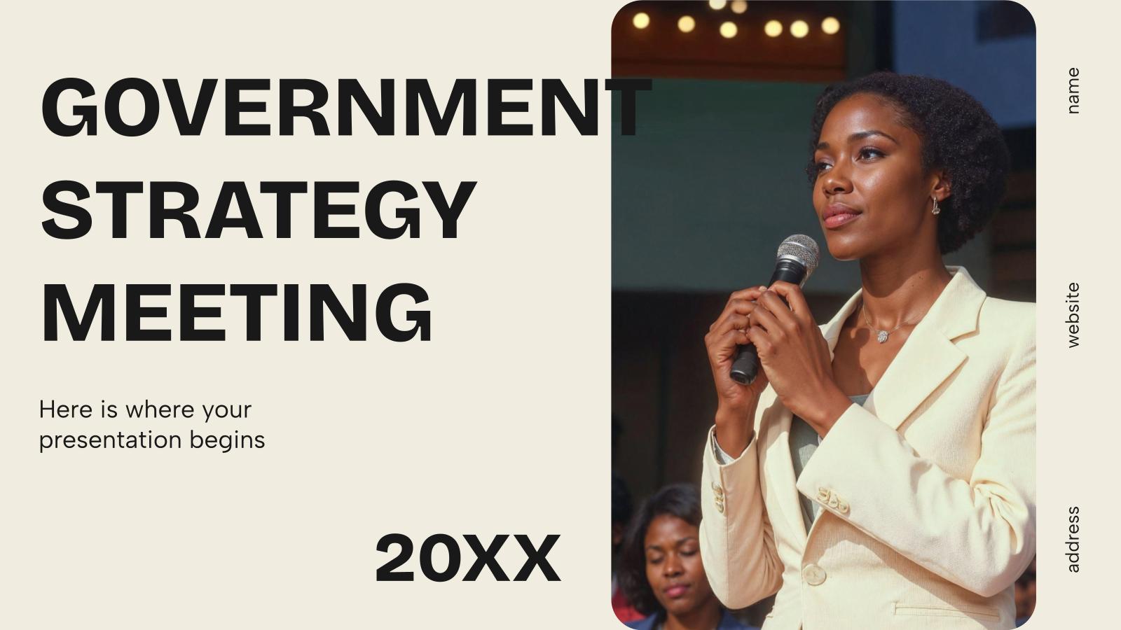 Government Strategy Meeting presentation template 