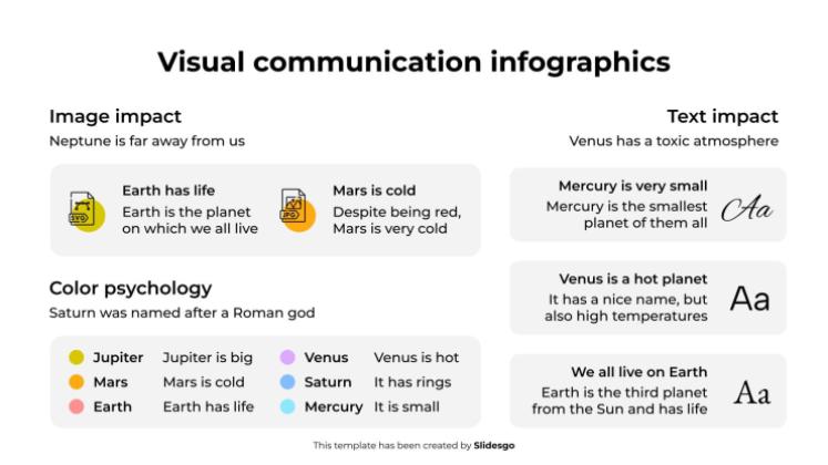 비주얼 커뮤니케이션 인포그래픽 프레젠테이션 템플릿