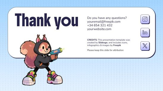 창의적인 만화 프레젠테이션 템플릿