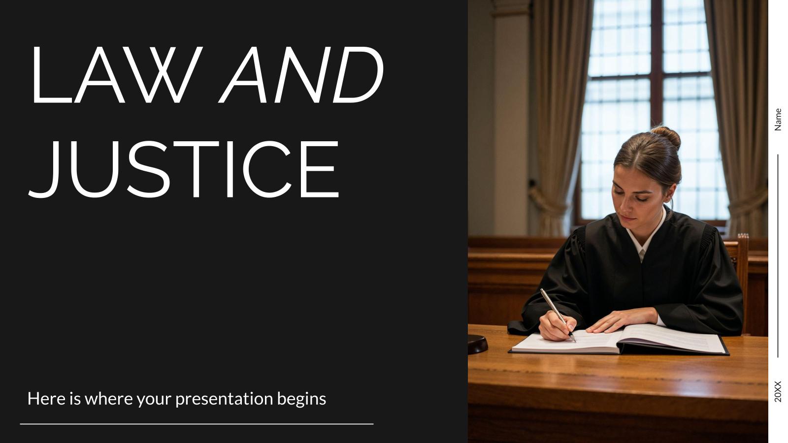 Law and Justice presentation template 