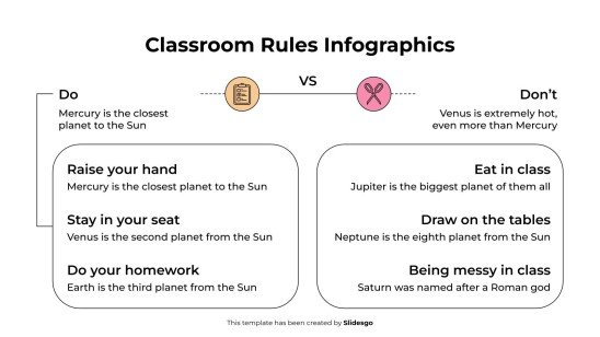 Classroom Rules Infographics presentation template 
