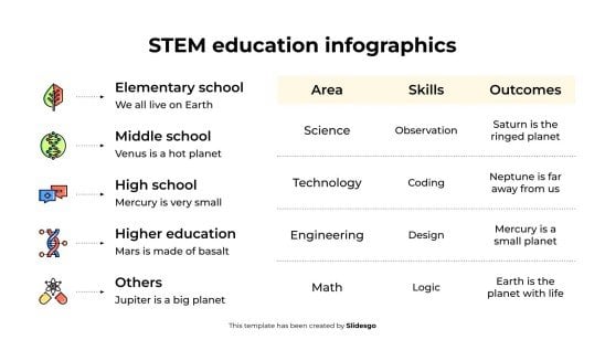 Infographies sur l'éducation STEM Modèles de présentation