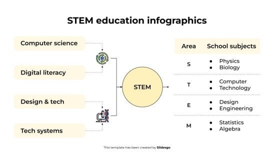 Infographies sur l'éducation STEM Modèles de présentation