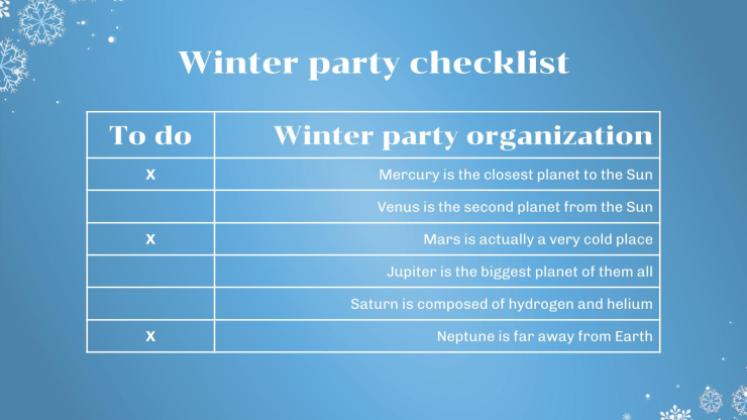 Minithème de la fête de l'hiver Modèles de présentation