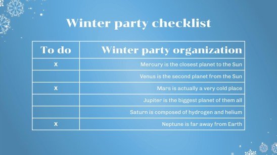 Minithème de la fête de l'hiver Modèles de présentation