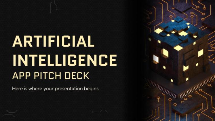 Plantilla de presentación Pitch deck para una app de inteligencia artificial
