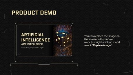 Plantilla de presentación Pitch deck para una app de inteligencia artificial