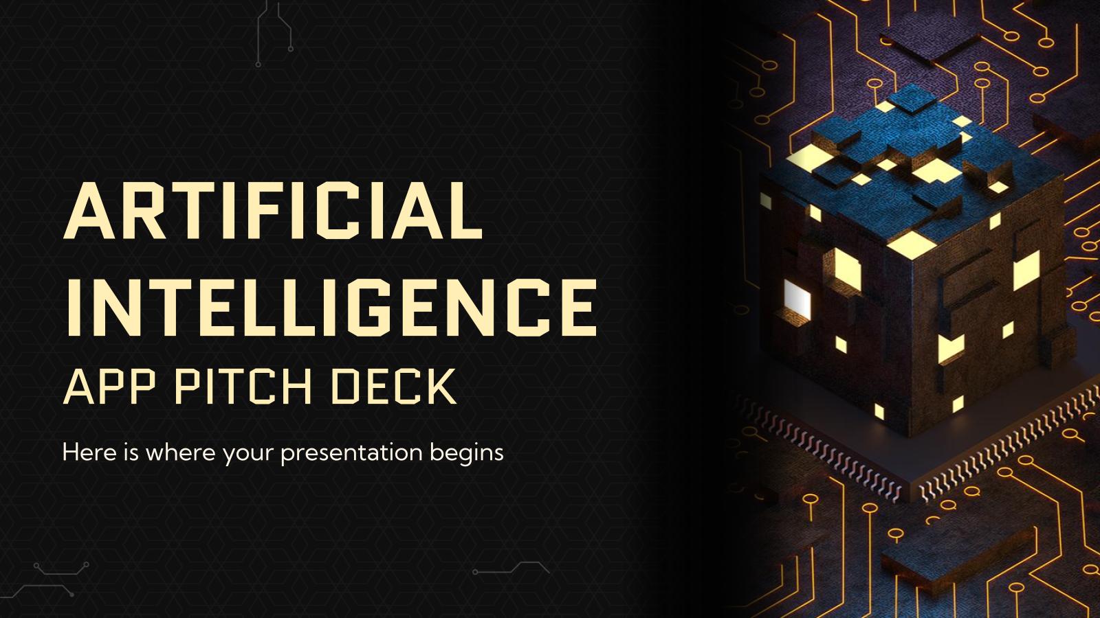 Artificial Intelligence App Pitch Deck presentation template 