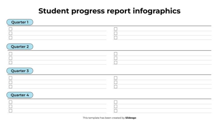 Infographies sur les rapports de progression des élèves Modèles de présentation