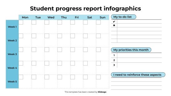 Infographies sur les rapports de progression des élèves Modèles de présentation