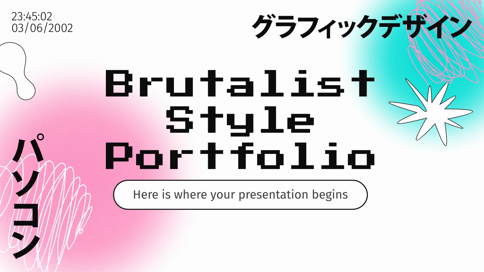 Plantilla de presentación Portafolio de estilo brutalista