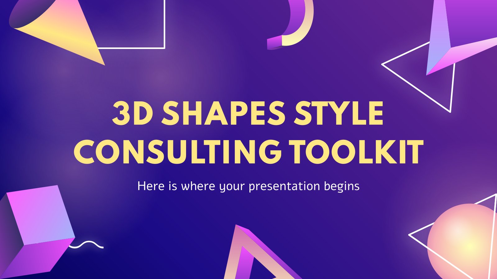 3D Shapes Style Consulting Toolkit presentation template 