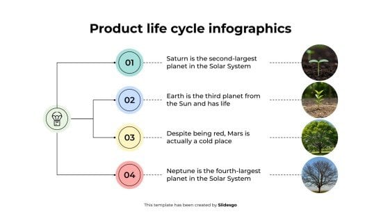 Plantilla de presentación Infografías del ciclo de vida del producto