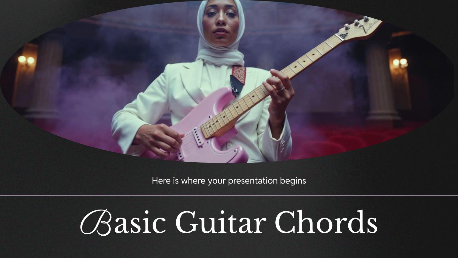 Basic Guitar Chords presentation template 