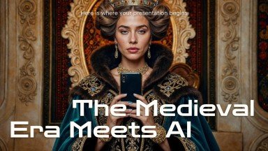 Das Mittelalter trifft auf KI Präsentationsvorlage
