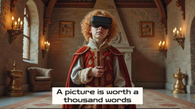 Das Mittelalter trifft auf KI Präsentationsvorlage