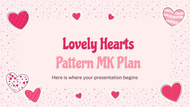 Lovely Hearts Pattern MK Plan presentation template 
