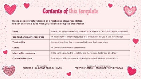 Lovely Hearts Pattern MK Plan presentation template 