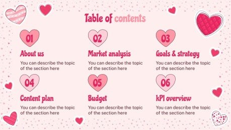 Lovely Hearts Pattern MK Plan presentation template 