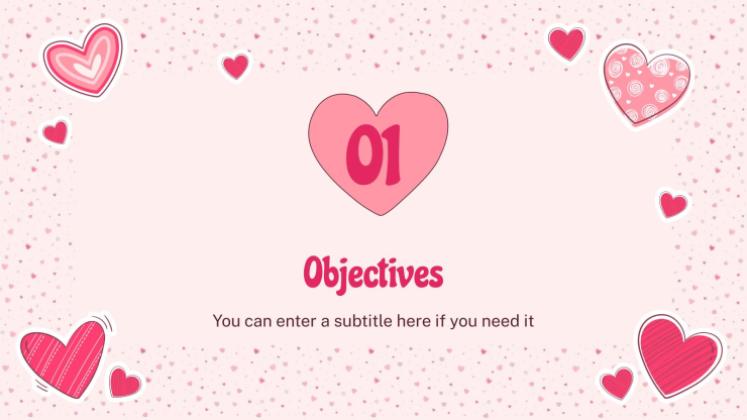 Lovely Hearts Pattern MK Plan presentation template 