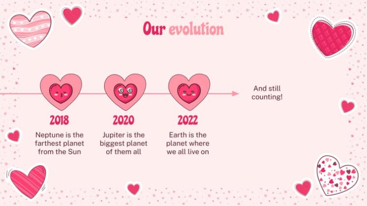 Lovely Hearts Pattern MK Plan presentation template 