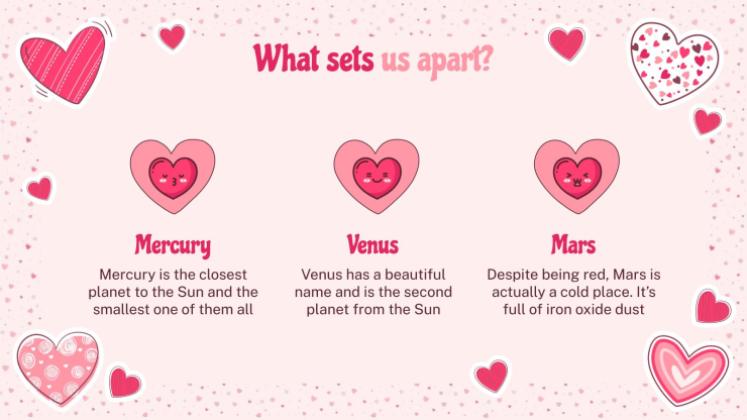 Lovely Hearts Pattern MK Plan presentation template 