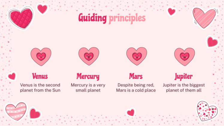 Lovely Hearts Pattern MK Plan presentation template 