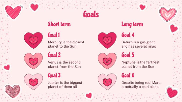 Lovely Hearts Pattern MK Plan presentation template 