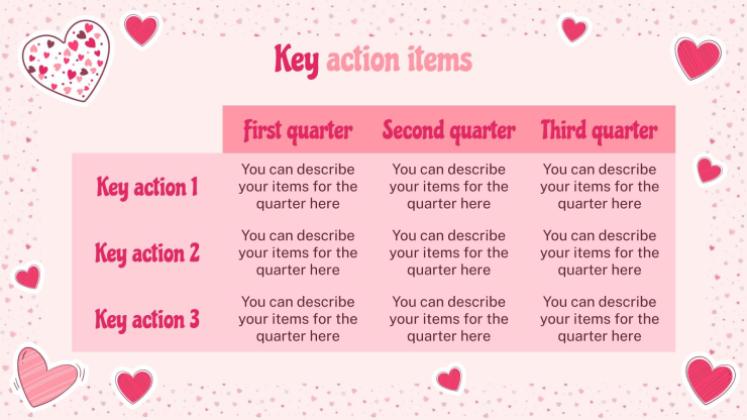 Lovely Hearts Pattern MK Plan presentation template 