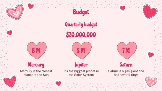 Lovely Hearts Pattern MK Plan presentation template 