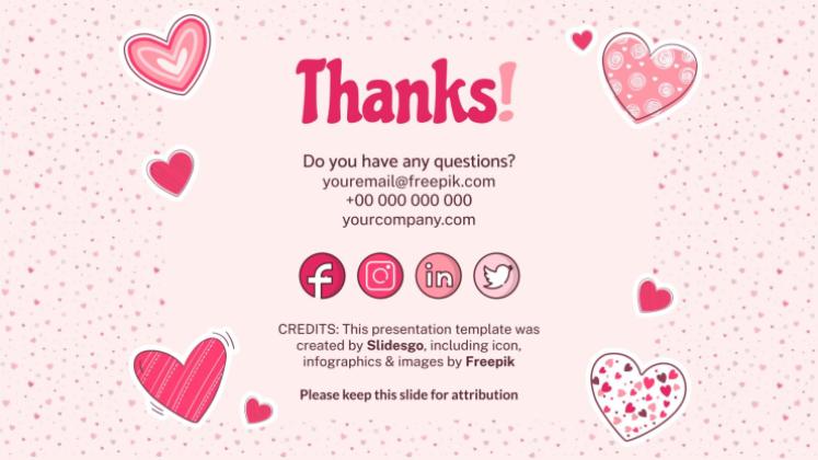 Lovely Hearts Pattern MK Plan presentation template 