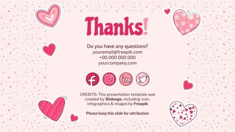 Lovely Hearts Pattern MK Plan presentation template 