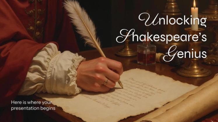 Unlocking Shakespeare's Genius presentation template 