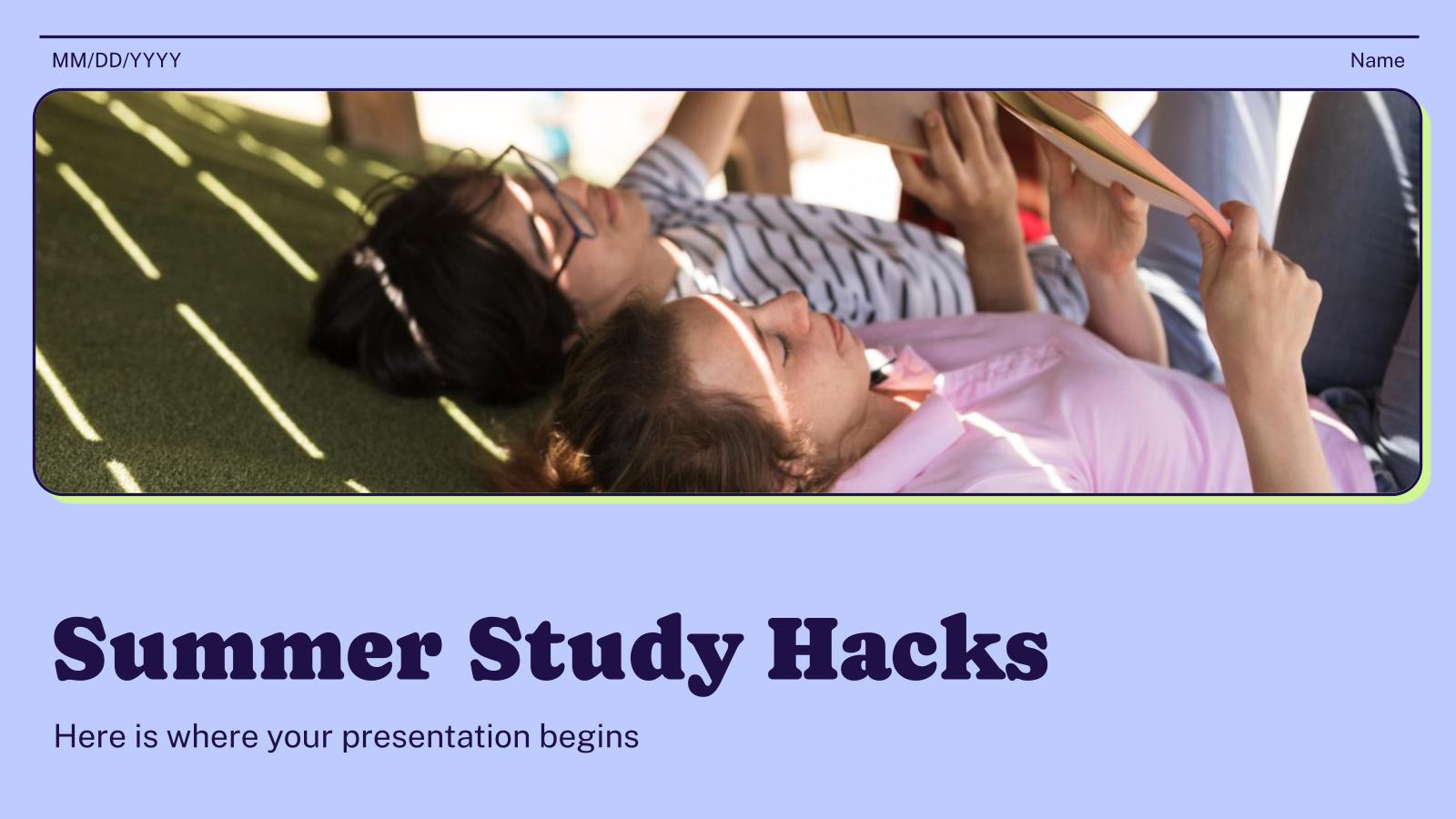 Summer Study Hacks presentation template 